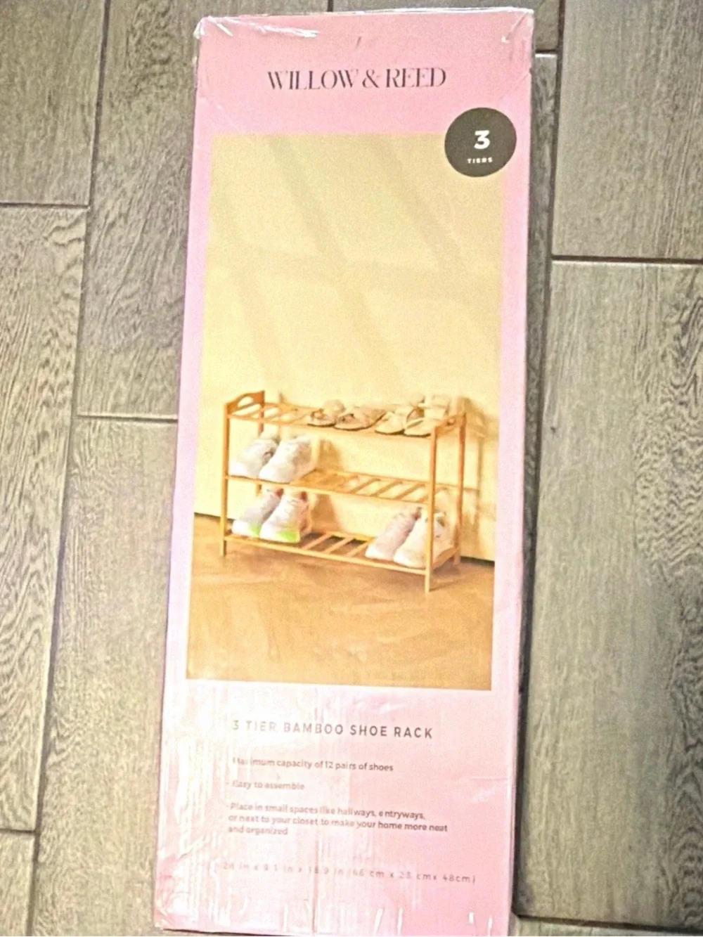 3-Tier Bamboo Shoe Rack Organizer - Natural Finish